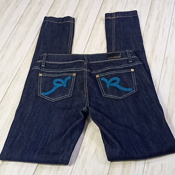 Rocawear Hannah Skinny Low Rise Blue Jeans Size 3 - Picture 4 of 16